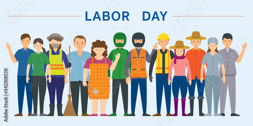 Group of Thai People Labor, Worker, Professions and Occupations, Labor Day