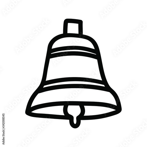 Bell icon marine ship frigate transport doodle freehand style vector illustration 