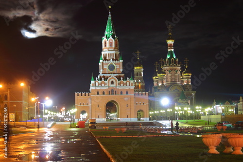 view of the night kremlin