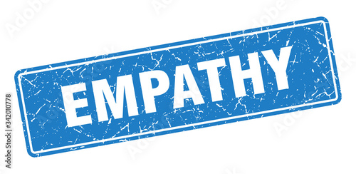 empathy stamp. empathy vintage blue label. Sign