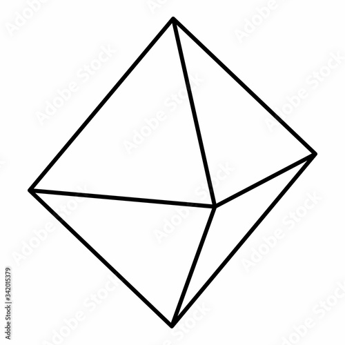 Octahedron icon illustration