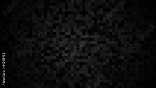 Black texture. Random square tiles. Luxury pixel background. Rectangle mosaic