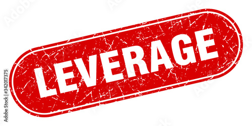 leverage sign. leverage grunge red stamp. Label