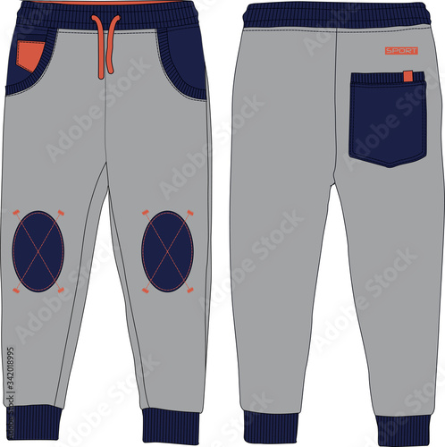 Boys sport joggers pants urban wear technical template