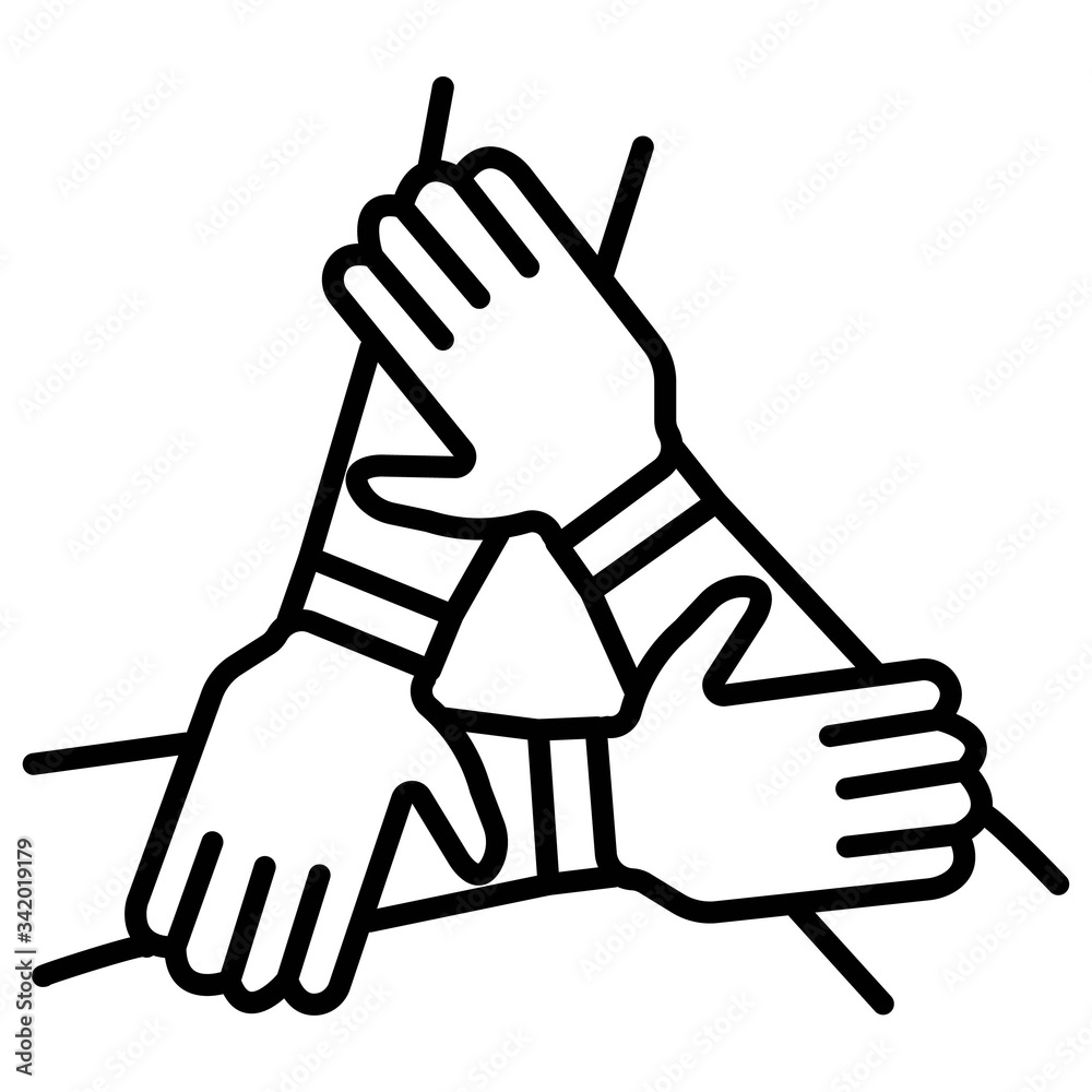 Obraz premium Hands cooperation icon vector illustration