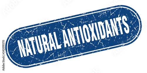 natural antioxidants sign. natural antioxidants grunge blue stamp. Label
