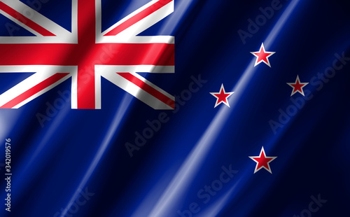 Image of the waving flag New Zealand.
