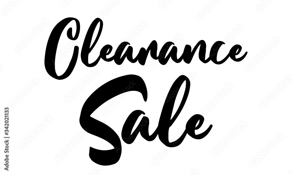 Clearance Sale Calligraphy Hand written Letters. On White Background Clearance Sale Calligraphy Hand written Letters. On White Background