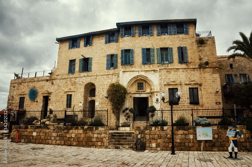 old three story house in the old city of Jerusalem Israel