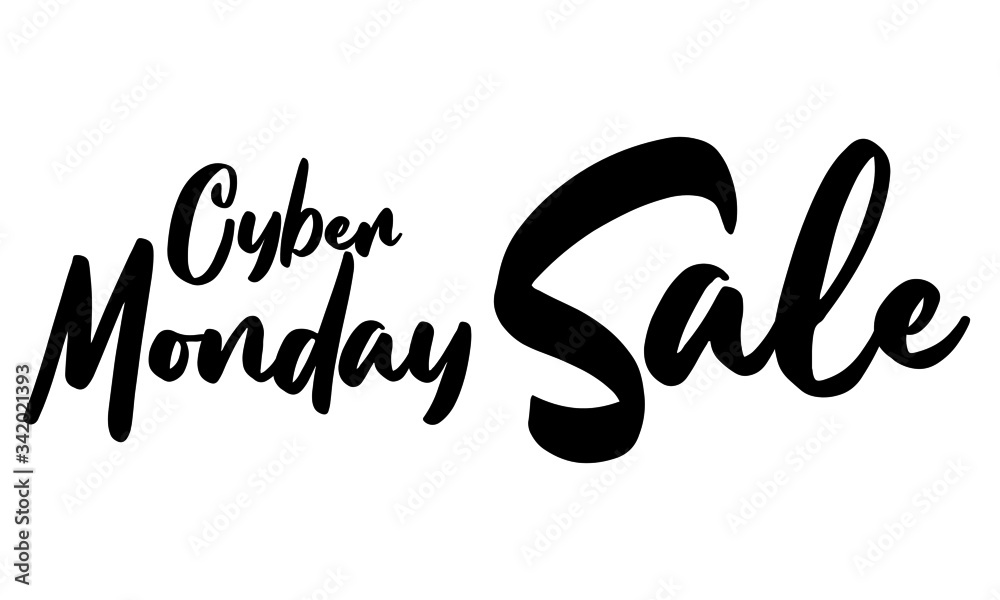 Cyber Monday Sale Calligraphy Hand written Letters. On White Background Cyber Monday Sale Calligraphy Hand written Letters. On White Background