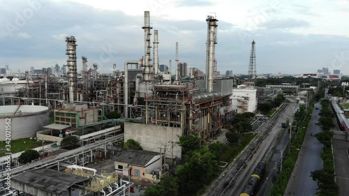 Oil and gas industry - refinery factory - petrochemical plant industrial oil and gas background