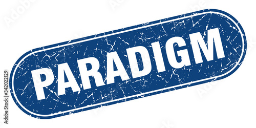 paradigm sign. paradigm grunge blue stamp. Label