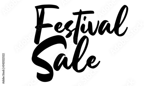 Festival Sale Calligraphy Hand written Letters. On White Background