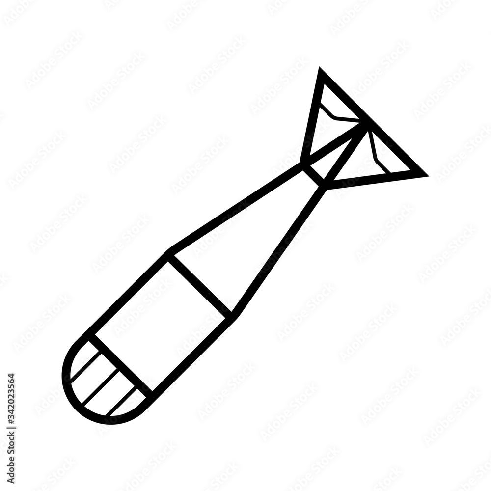 Air bomb glyph icon, weapon and military, missile sign, vector Air bomb glyph icon, weapon and military, missile sign, vector