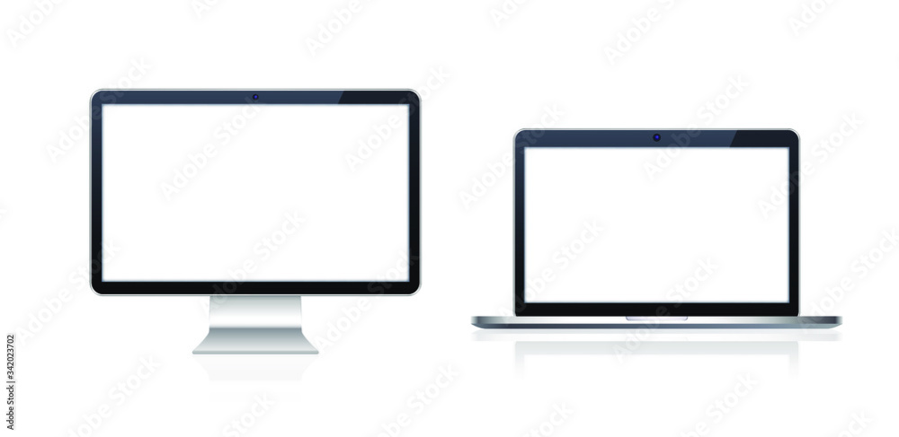 Set of Technological Devices with Blank Screen on White Background . Isolated Vector Elements Set of Technological Devices with Blank Screen on White Background . Isolated Vector Elements