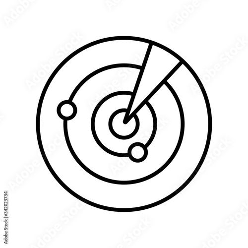 The radar icon. Scanner and sonar, gps, navigation symbol