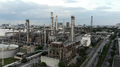 Oil and gas industry - refinery factory - petrochemical plant industrial oil and gas background