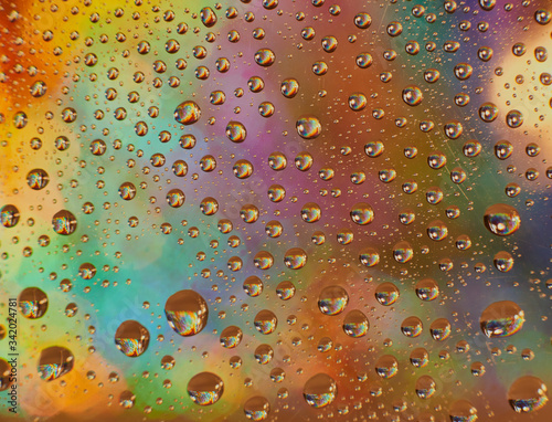 abstract water drops on a colored background