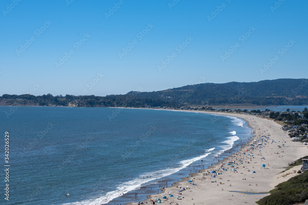 View on Stinson beach in the summer, California