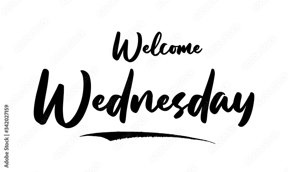 Welcome Wednesday Calligraphy Black Color Text On White Background