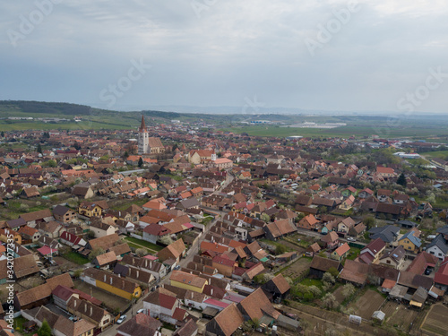 aerial view of village