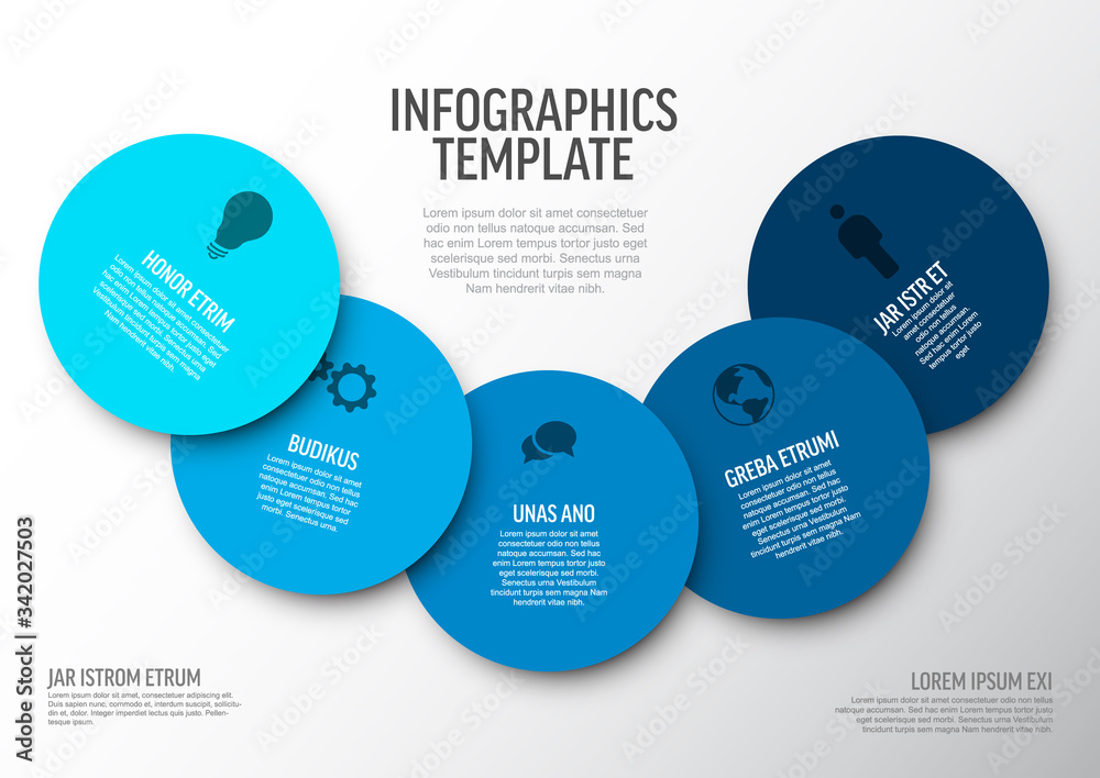 Vector Minimalist blue Infographic template