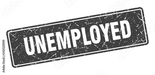 unemployed stamp. unemployed vintage black label. Sign