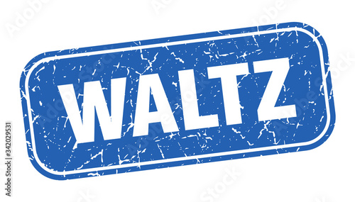 waltz stamp. waltz square grungy blue sign