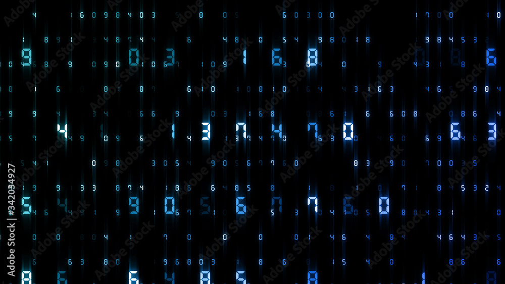 Digital World Data Space number digits text 3D illustration background. Digital World Data Space number digits text 3D illustration background.