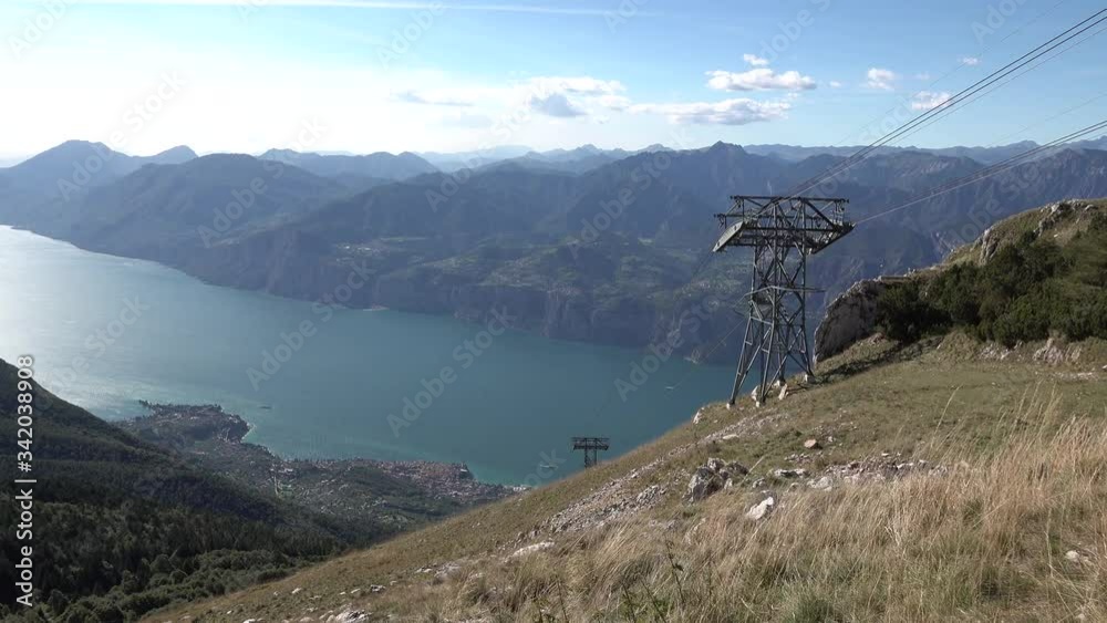 Time-lapse view from monte baldo to lake garda with gondola