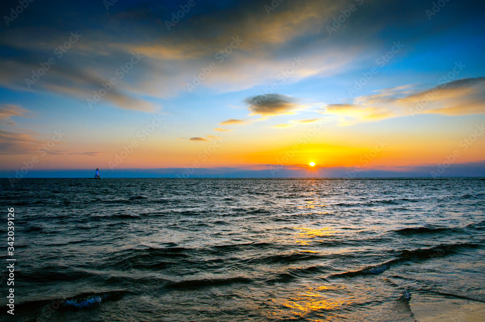 sunset on Lake Michigan