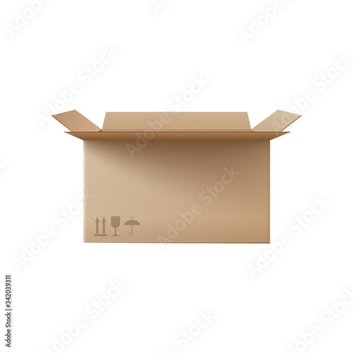 Cardboard box package mockup - realistic packaging container