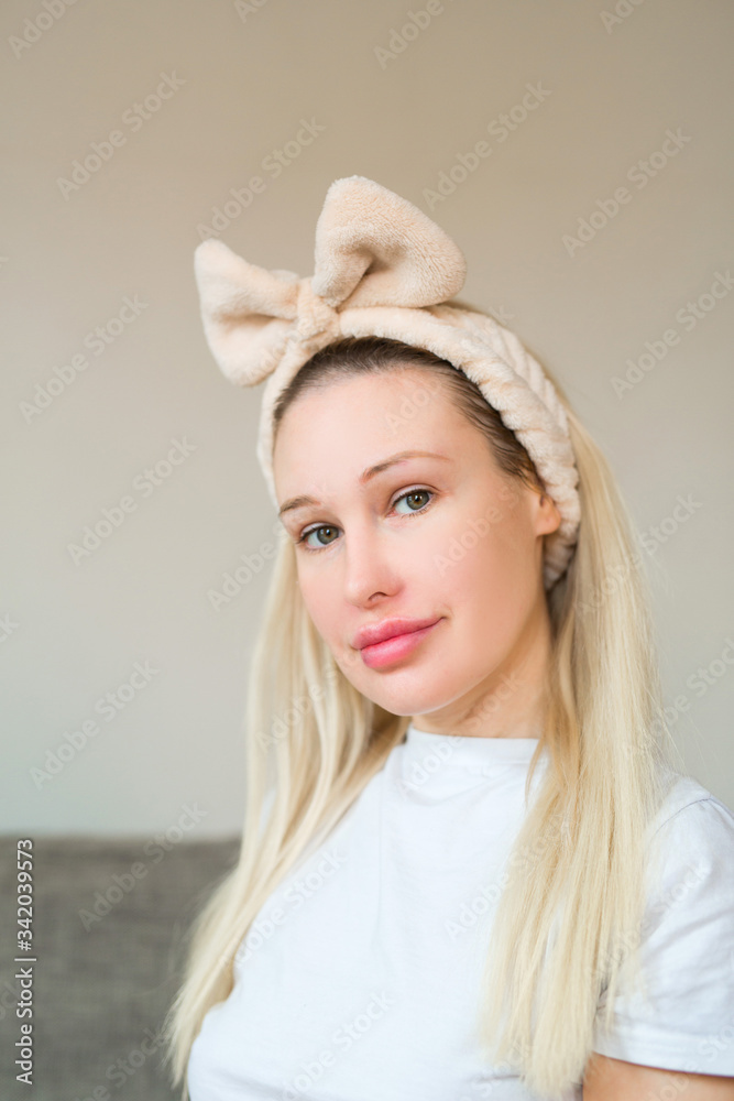 portrait of a beautiful young woman in home interior portrait of a beautiful young woman in home interior
