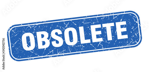 obsolete stamp. obsolete square grungy blue sign