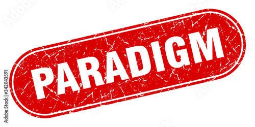 paradigm sign. paradigm grunge red stamp. Label