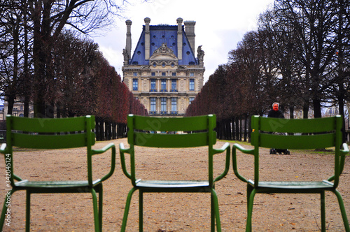 Green Chairs in Paris Gardens