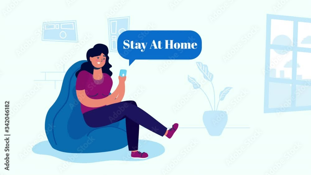 woman using smartphone in sofa stay at home campaign woman using smartphone in sofa stay at home campaign