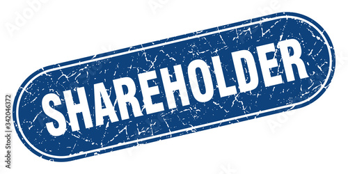 shareholder sign. shareholder grunge blue stamp. Label