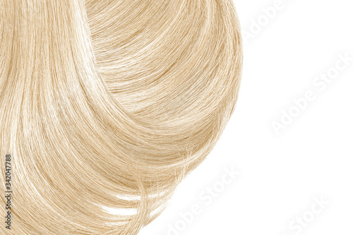 Blonde hair on white  isolated