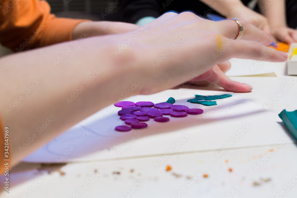 Children are modeling quarantine plasticine