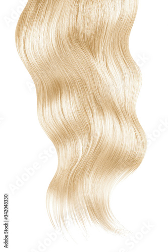 Blonde hair on white, isolated