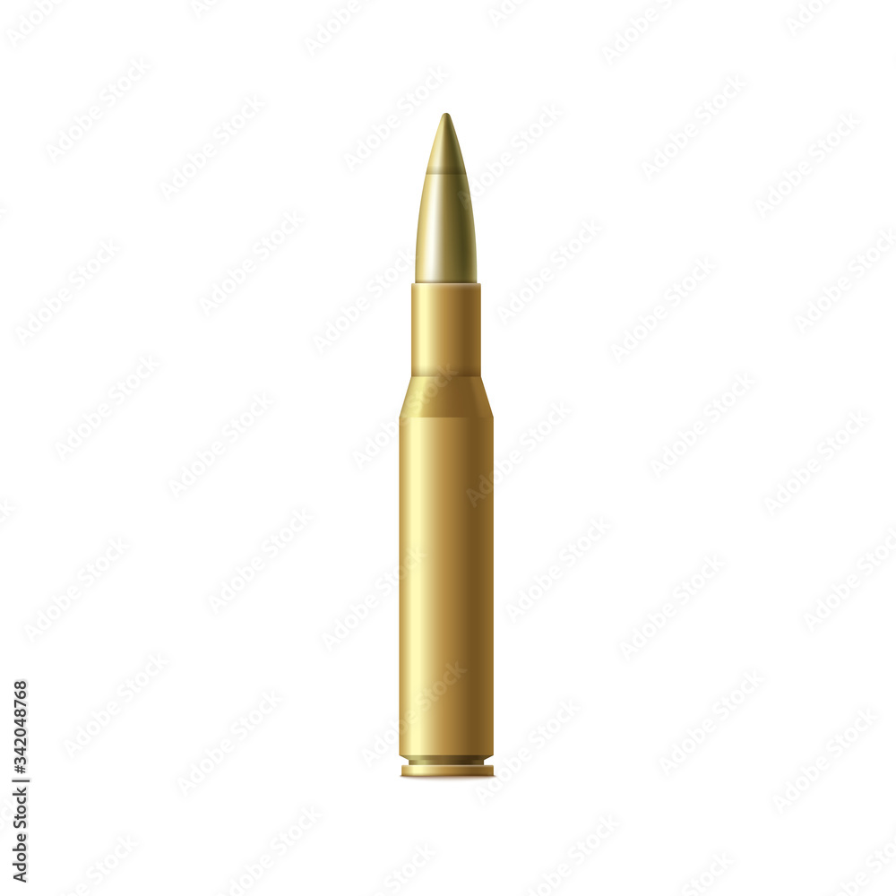 Rifle bullet long cartridge realistic mockup vector illustration isolated. Rifle bullet long cartridge realistic mockup vector illustration isolated.