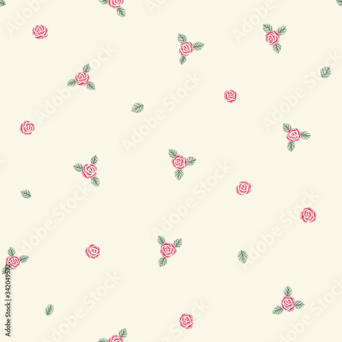 Rose seamless pattern. Floral vector print