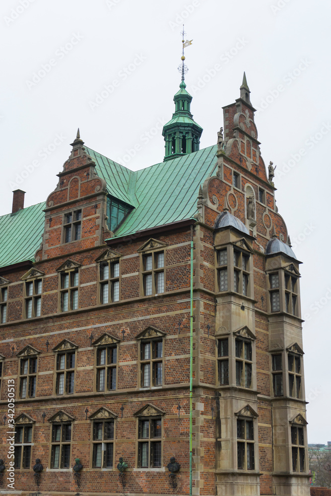 View of the historic Rosenborg Castle in Copenhagen, Denmark
