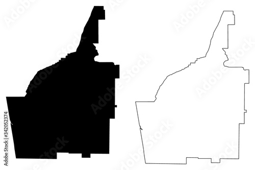 Floyd County, Georgia (U.S. county, United States of America,USA, U.S., US) map vector illustration, scribble sketch Floyd map