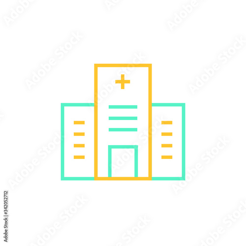 hospital icon vector illustration color line