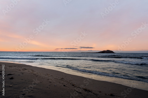 Carboneras beach at sunrise in cabo de gata