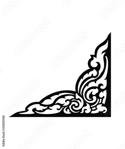 Artistic conner of thai. Thai art element Traditional design for greeting cards,book cover