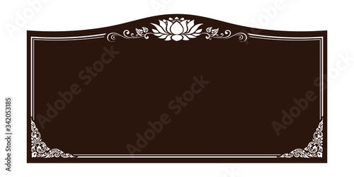 Line Thai border and frame template with corner, Thailand line floral, Vector design decoration pattern Thai art style, frame border design.