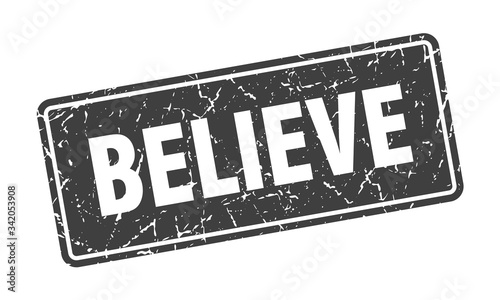 believe stamp. believe vintage black label. Sign